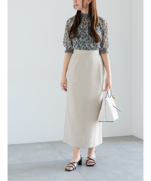 Te chichi(テチチ)の「ペンシルロングスカート(スカート・レディース・ブラック/グリーン/ライトベージュ・マルチサイズ)」の4枚目の写真