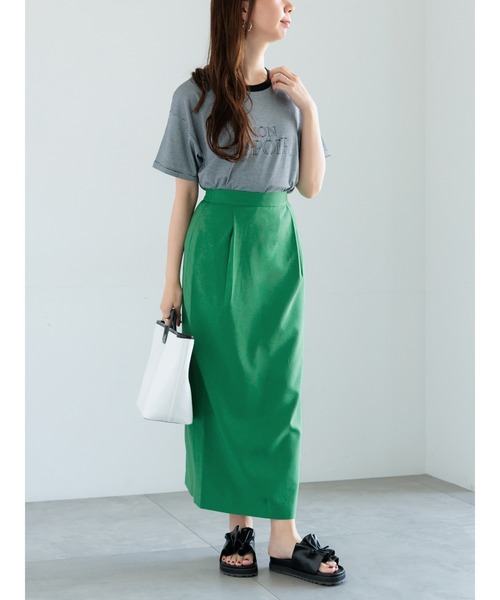 Te chichi(テチチ)の「ペンシルロングスカート(スカート・レディース・ブラック/グリーン/ライトベージュ・マルチサイズ)」の8枚目の写真