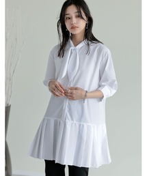 Re:EDIT（リエディ）の「無地orストライプ柄スカーフデザインチュニックシャツ（チュニック）」