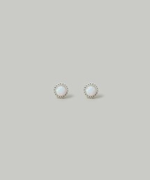 【金属アレルギー軽減】〈Silver925〉人工オパールスタッドピアス