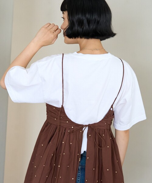 FREAK'S STORE(フリークスストア)の「インド ラメドット バックオープンキャミソール/バックシャン(キャミソール・レディース・ブラウン/ナチュラル/ブラック・フリ-)」の16枚目の写真