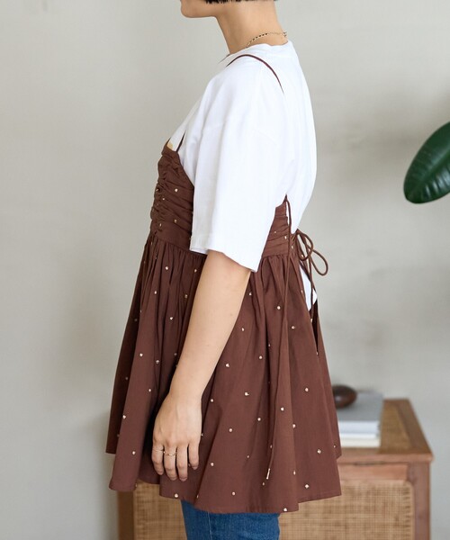 FREAK'S STORE(フリークスストア)の「インド ラメドット バックオープンキャミソール/バックシャン(キャミソール・レディース・ブラウン/ナチュラル/ブラック・フリ-)」の18枚目の写真