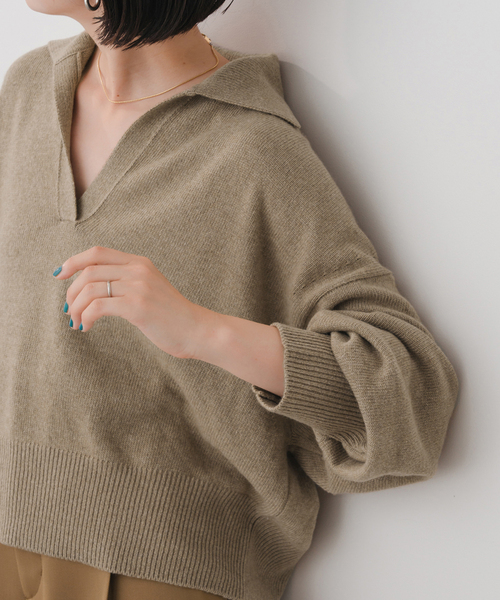 ウール混ポロシャツプルオーバー（ニット/セーター）｜Spick