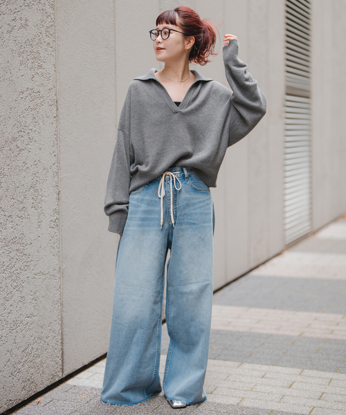 Spick＆Span ウール混ポロシャツプルオーバー ウール混ポロシャツプルオーバー（ニット／セーター）｜Spick