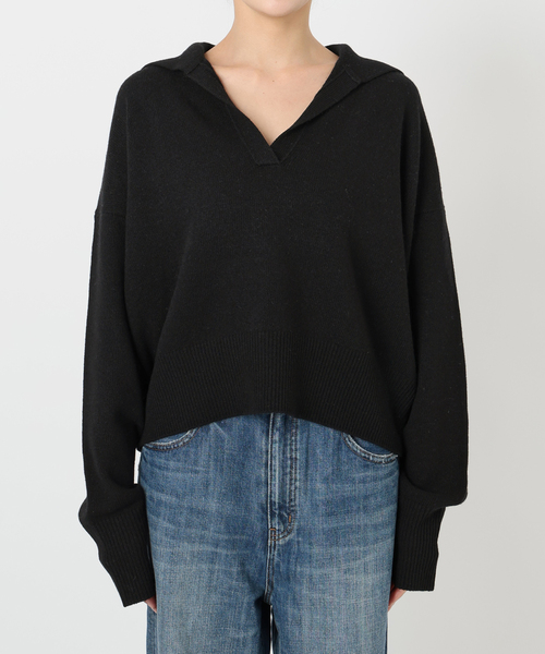 Spick＆Span ウール混ポロシャツプルオーバー ウール混ポロシャツプルオーバー（ニット／セーター）｜Spick