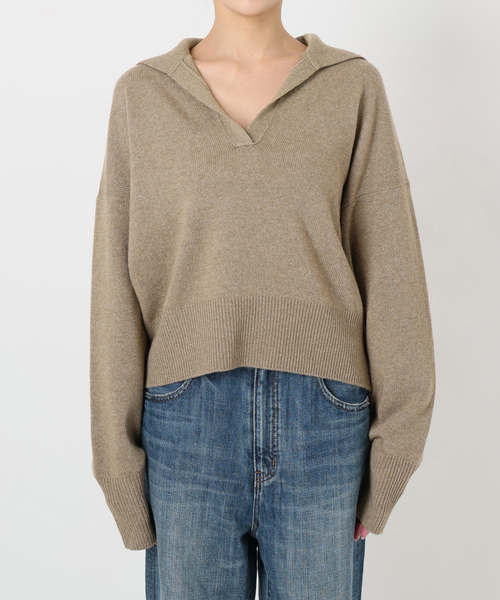 ウール混ポロシャツプルオーバー（ニット/セーター）｜Spick