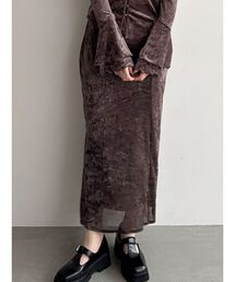 LAGUNAMOON | シアーベロアナロースカート(スカート)