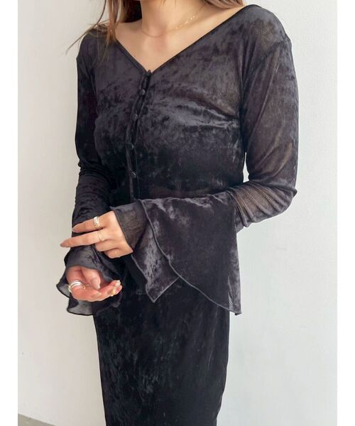 LAGUNAMOON（ラグナムーン）の「シアーベロアナロースカート（スカート・レディース・アイボリー/ブラック/ブラウン・SMALL/MEDIUM）」の12枚目の写真