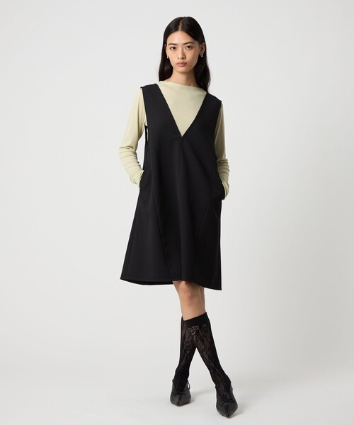 EMMEL REFINES（エメルリファインズ）の「＜EMMEL REFINES＞EM Aライン ミニジャンスカ（ワンピース・レディース・ダークブラウン/ブラック・FREE）」の3枚目の写真