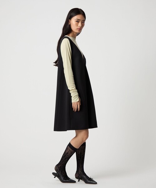 EMMEL REFINES（エメルリファインズ）の「＜EMMEL REFINES＞EM Aライン ミニジャンスカ（ワンピース・レディース・ダークブラウン/ブラック・FREE）」の6枚目の写真