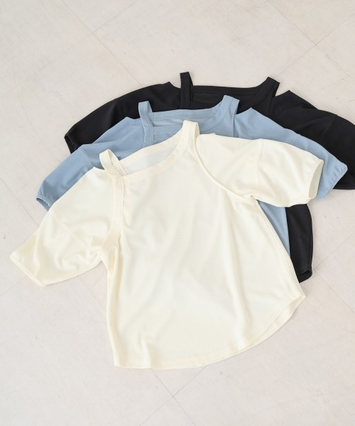 Bab(バブ)の「アシメコクーンスリーブカットソー(Tシャツ/カットソー・レディース・ブルー/オフホワイト/ブラック・FREE)」の5枚目の写真
