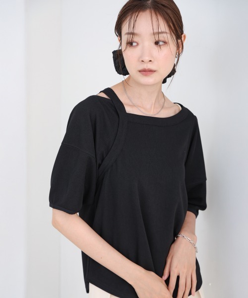 Bab(バブ)の「アシメコクーンスリーブカットソー(Tシャツ/カットソー・レディース・ブルー/オフホワイト/ブラック・FREE)」の17枚目の写真