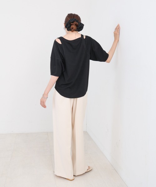 Bab(バブ)の「アシメコクーンスリーブカットソー(Tシャツ/カットソー・レディース・ブルー/オフホワイト/ブラック・FREE)」の19枚目の写真