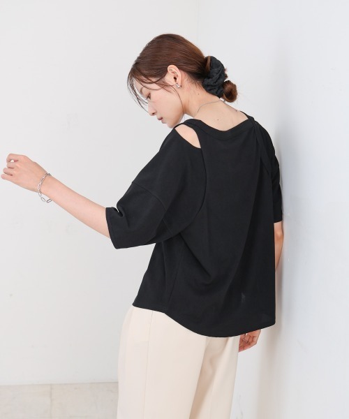 Bab(バブ)の「アシメコクーンスリーブカットソー(Tシャツ/カットソー・レディース・ブルー/オフホワイト/ブラック・FREE)」の20枚目の写真