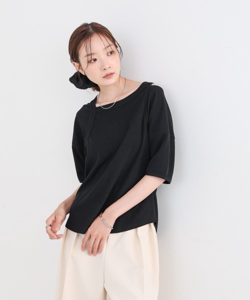 Bab(バブ)の「アシメコクーンスリーブカットソー(Tシャツ/カットソー・レディース・ブルー/オフホワイト/ブラック・FREE)」の22枚目の写真