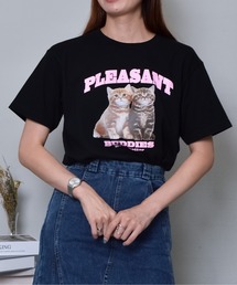 【MODISH GAZE】アニマルプリントTシャツ CATプリント