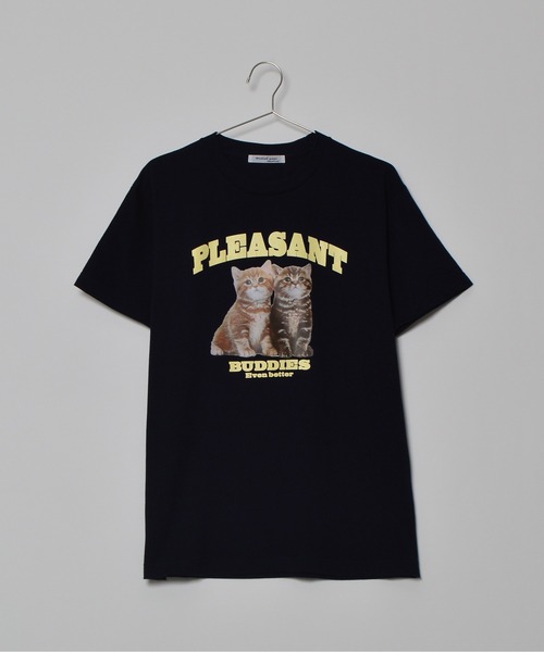 MODISH GAZE(モディシュガゼ)の「【MODISH GAZE】アニマルプリントTシャツ CATプリント(Tシャツ/カットソー・メンズ・ホワイト/オートミール/ネイビー/ブラック・MEDIUM/LARGE/X-LARGE)」の12枚目の写真