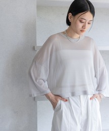 ラメシアーニット_5分袖