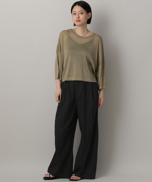 A part by（アパートバイ）の「ラメシアーニット_5分袖（ニット/セーター・レディース・アイボリー/ライトグレー/キャメル・FREE）」の19枚目の写真