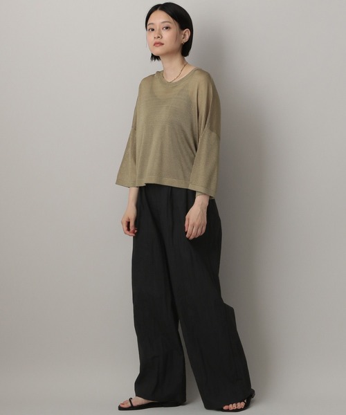 A part by（アパートバイ）の「ラメシアーニット_5分袖（ニット/セーター・レディース・アイボリー/ライトグレー/キャメル・FREE）」の20枚目の写真