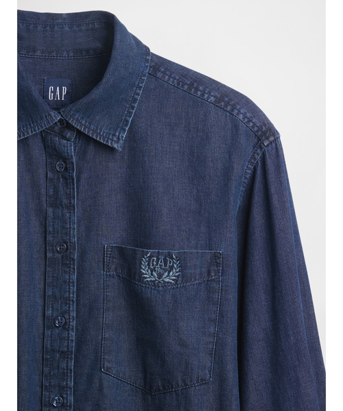 GAP(ギャップ)の「ウルトラソフトデニム ビッグシャツ(シャツ/ブラウス・レディース・インディゴブルー・XS/S/M/L/XXS)」の5枚目の写真