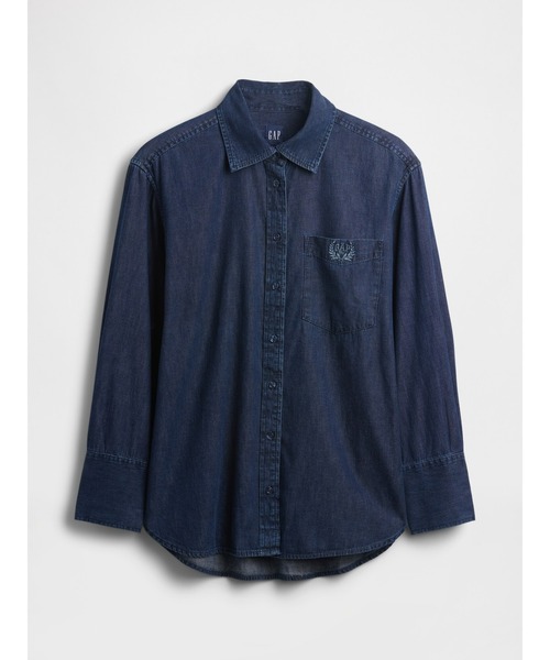 GAP(ギャップ)の「ウルトラソフトデニム ビッグシャツ(シャツ/ブラウス・レディース・インディゴブルー・XS/S/M/L/XXS)」の2枚目の写真