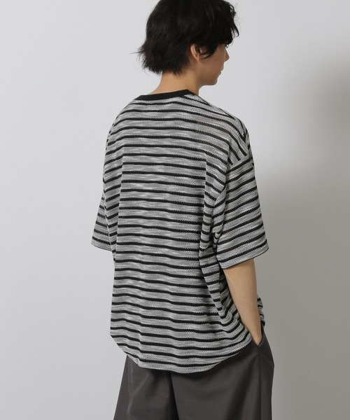 LAKOLE(ラコレ)の「透かしボーダー半袖T / 580733(Tシャツ/カットソー・メンズ・ライトグレー/ブルー/ブラック・LARGE/MEDIUM)」の17枚目の写真