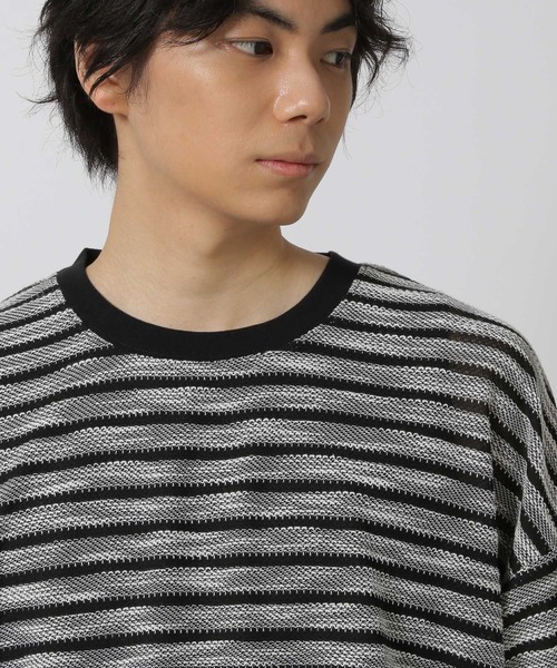 LAKOLE(ラコレ)の「透かしボーダー半袖T / 580733(Tシャツ/カットソー・メンズ・ライトグレー/ブルー/ブラック・LARGE/MEDIUM)」の16枚目の写真