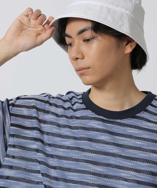 LAKOLE(ラコレ)の「透かしボーダー半袖T / 580733(Tシャツ/カットソー・メンズ・ライトグレー/ブルー/ブラック・LARGE/MEDIUM)」の9枚目の写真