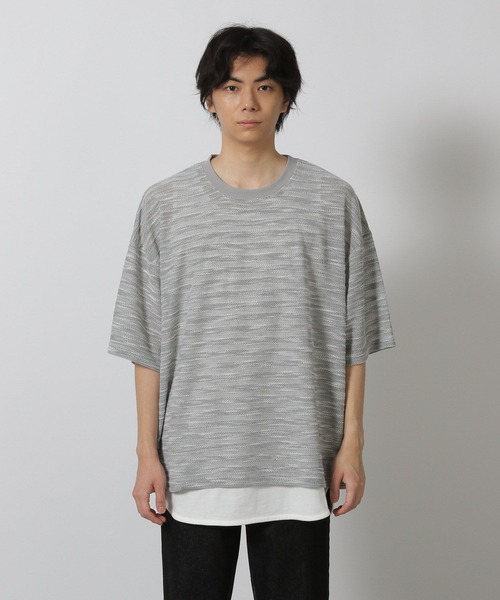 LAKOLE(ラコレ)の「透かしボーダー半袖T / 580733(Tシャツ/カットソー・メンズ・ライトグレー/ブルー/ブラック・LARGE/MEDIUM)」の8枚目の写真