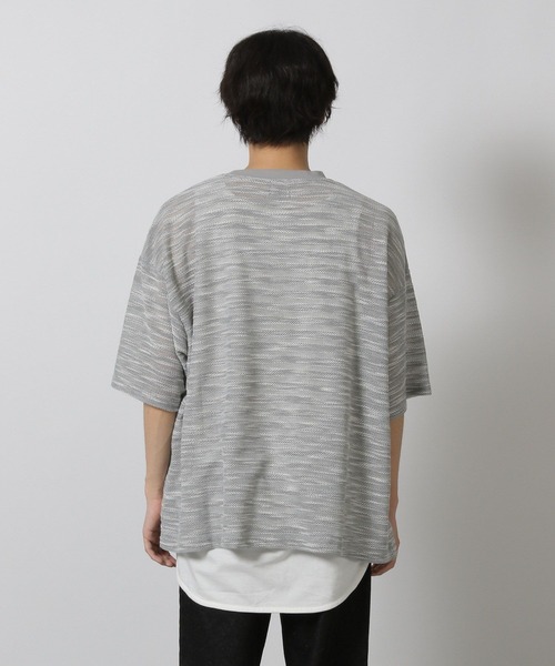 LAKOLE(ラコレ)の「透かしボーダー半袖T / 580733(Tシャツ/カットソー・メンズ・ライトグレー/ブルー/ブラック・LARGE/MEDIUM)」の6枚目の写真