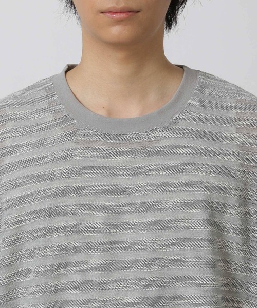 LAKOLE(ラコレ)の「透かしボーダー半袖T / 580733(Tシャツ/カットソー・メンズ・ライトグレー/ブルー/ブラック・LARGE/MEDIUM)」の5枚目の写真