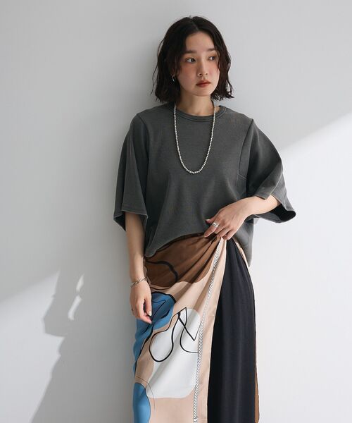 Sugar spoon（シュガースプーン）の「・SUGAR SPOON ワイドスリーブTEE（Tシャツ/カットソー・レディース・ダークベージュ/カーキ/チャコールグレー・FREE）」の7枚目の写真