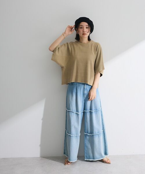 Sugar spoon（シュガースプーン）の「・SUGAR SPOON ワイドスリーブTEE（Tシャツ/カットソー・レディース・ダークベージュ/カーキ/チャコールグレー・FREE）」の10枚目の写真