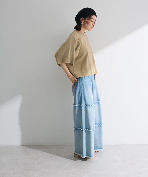 Sugar spoon（シュガースプーン）の「・SUGAR SPOON ワイドスリーブTEE（Tシャツ/カットソー・レディース・ダークベージュ/カーキ/チャコールグレー・FREE）」の11枚目の写真