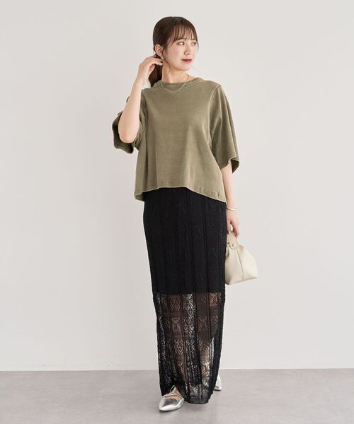 Sugar spoon（シュガースプーン）の「・SUGAR SPOON ワイドスリーブTEE（Tシャツ/カットソー・レディース・ダークベージュ/カーキ/チャコールグレー・FREE）」の18枚目の写真