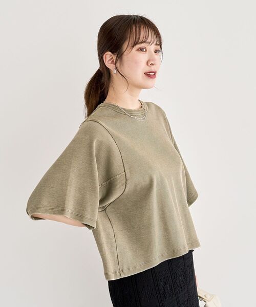 Sugar spoon（シュガースプーン）の「・SUGAR SPOON ワイドスリーブTEE（Tシャツ/カットソー・レディース・ダークベージュ/カーキ/チャコールグレー・FREE）」の22枚目の写真