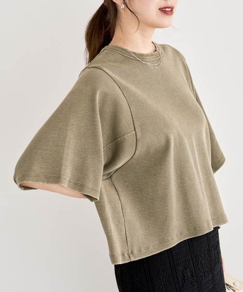 Sugar spoon（シュガースプーン）の「・SUGAR SPOON ワイドスリーブTEE（Tシャツ/カットソー・レディース・ダークベージュ/カーキ/チャコールグレー・FREE）」の3枚目の写真