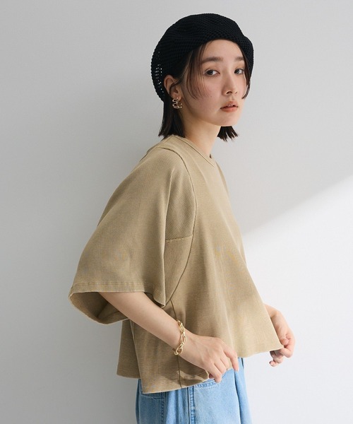 Sugar spoon（シュガースプーン）の「・SUGAR SPOON ワイドスリーブTEE（Tシャツ/カットソー・レディース・ダークベージュ/カーキ/チャコールグレー・FREE）」の2枚目の写真