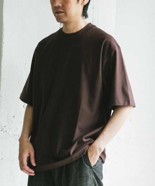 URBAN RESEARCH DOORS(アーバンリサーチドアーズ)の「ミラノリブシルケット ショートスリーブTシャツ(Tシャツ/カットソー・メンズ・グレー系その他/チャコールグレー/ブラウン・MEDIUM/LARGE)」の3枚目の写真