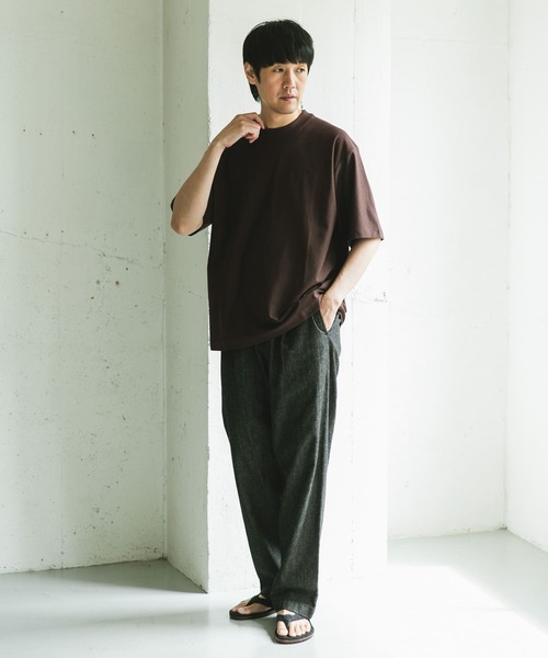 URBAN RESEARCH DOORS(アーバンリサーチドアーズ)の「ミラノリブシルケット ショートスリーブTシャツ(Tシャツ/カットソー・メンズ・グレー系その他/チャコールグレー/ブラウン・MEDIUM/LARGE)」の10枚目の写真