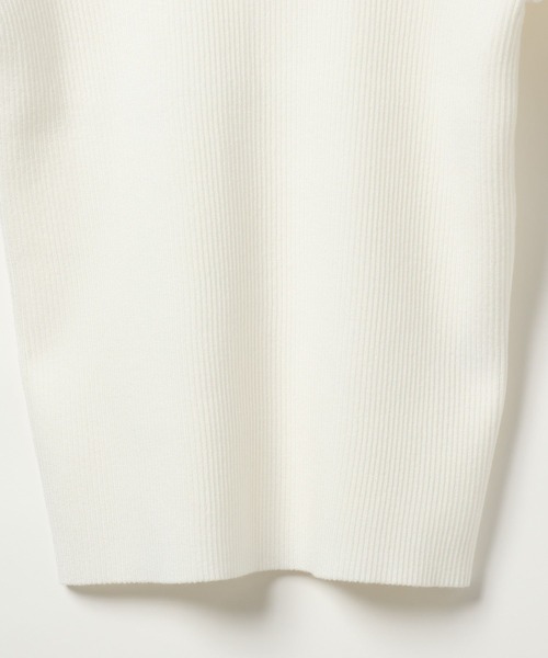 BAYFLOW（ベイフロー）の「[前後で着られる]2WAY半袖リブニット（ニット/セーター・レディース・テラコッタ/ブラック/オフホワイト・FREE）」の17枚目の写真