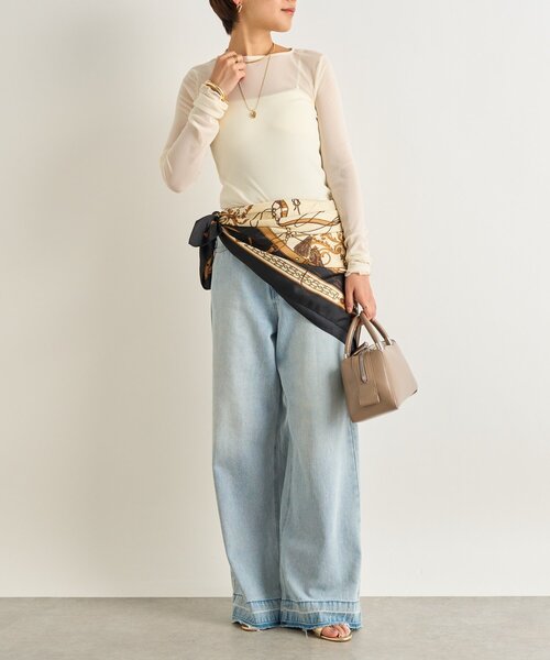 un dix cors(アンディコール)の「《旬の透け感で魅せる》シアークルーネックプルオーバー(Tシャツ/カットソー・レディース・ピンク/チャコールグレー/アイボリー/サックスブルー・FREE)」の8枚目の写真