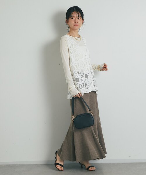 un dix cors(アンディコール)の「《旬の透け感で魅せる》シアークルーネックプルオーバー(Tシャツ/カットソー・レディース・ピンク/チャコールグレー/アイボリー/サックスブルー・FREE)」の12枚目の写真