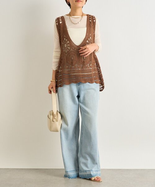 un dix cors(アンディコール)の「《旬の透け感で魅せる》シアークルーネックプルオーバー(Tシャツ/カットソー・レディース・ピンク/チャコールグレー/アイボリー/サックスブルー・FREE)」の13枚目の写真