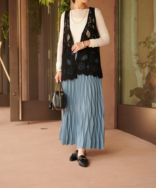 un dix cors(アンディコール)の「《旬の透け感で魅せる》シアークルーネックプルオーバー(Tシャツ/カットソー・レディース・ピンク/チャコールグレー/アイボリー/サックスブルー・FREE)」の15枚目の写真
