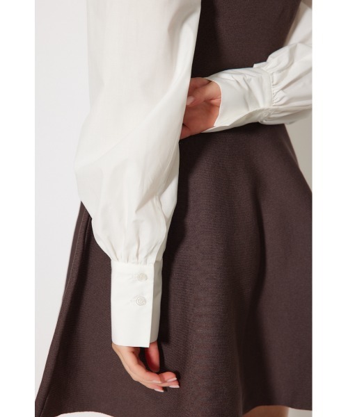 rienda(リエンダ)の「シャツドッキングフレアニットミニワンピース 秋服(ワンピース・レディース・ブラウン/ダークグレー/ブラック・FREE)」の17枚目の写真