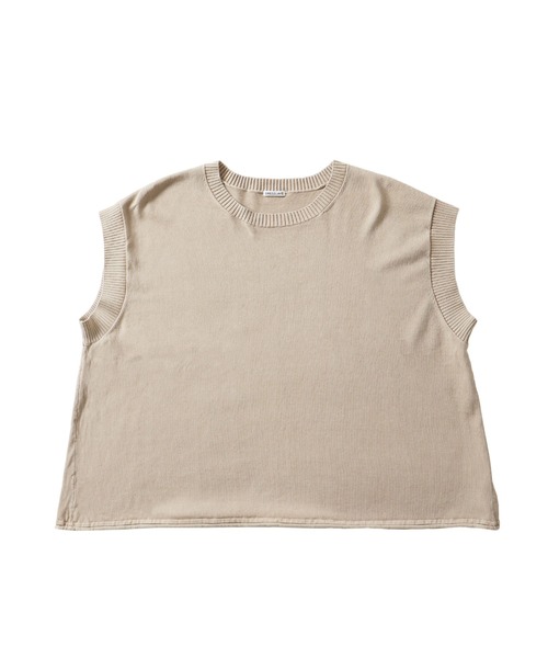 DRESSLAVE(ドレスレイブ)の「stone wash over sleeveless pull(ストーンウォッシュオーバースリーブレスプルオーバー)(ニット/セーター・レディース・ライトブルー/ベージュ・38)」の1枚目の写真