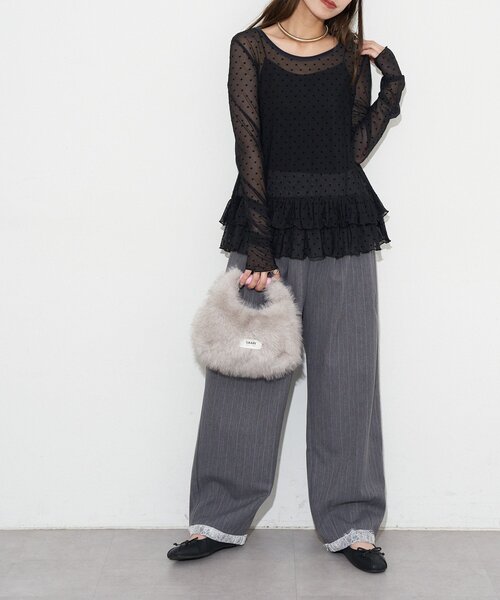 GRAIN（グレイン）の「【GRAIN/グレイン】2WAYミニフェイクファーハンドバッグ（ショルダーバッグ・レディース・ブラウン/ベージュ/グレー・FREE）」の11枚目の写真