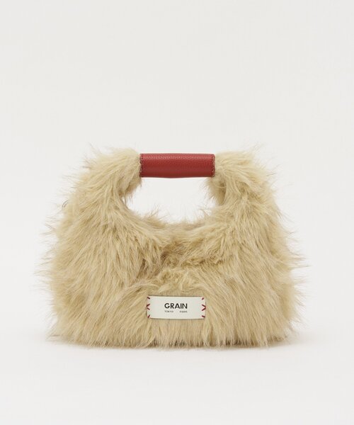 GRAIN（グレイン）の「【GRAIN/グレイン】2WAYミニフェイクファーハンドバッグ（ショルダーバッグ・レディース・ブラウン/ベージュ/グレー・FREE）」の14枚目の写真